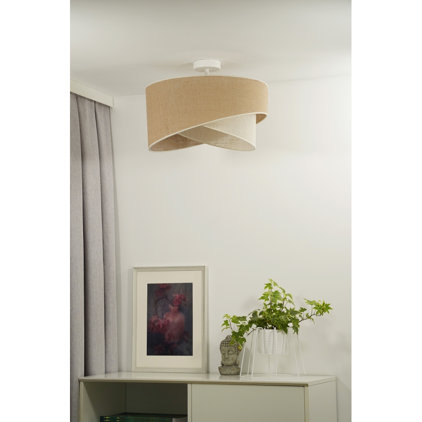 Duolla - Bevestigde hanglamp YUTE CELLO 1xE27/15W/230V diameter 45 cm bruin/grijs