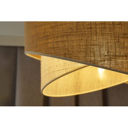 Duolla - Bevestigde hanglamp YUTE CELLO 1xE27/15W/230V diameter 45 cm bruin/grijs