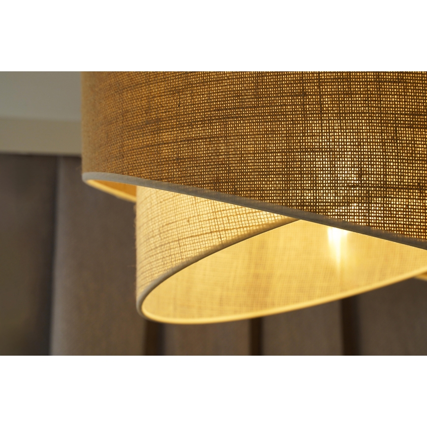 Duolla - Bevestigde hanglamp YUTE CELLO 1xE27/15W/230V diameter 45 cm bruin/grijs