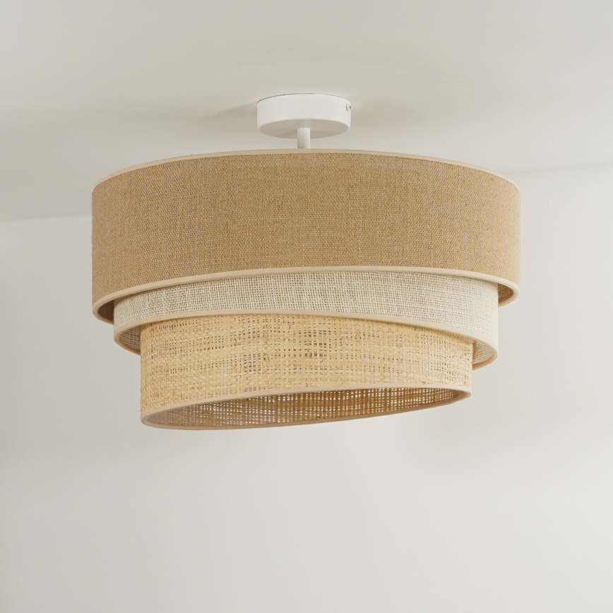 Duolla - Bevestigde hanglamp YUTE TRIO 1xE27/15W/230V diameter 45 cm bruin/grijs/beige