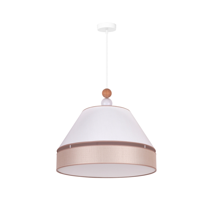Duolla - Hanglamp aan een koord AVIGNON 1xE27/15W/230V diameter 50 cm wit/beige