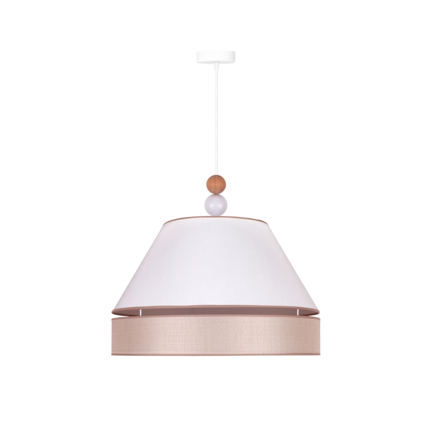 Duolla - Hanglamp aan een koord AVIGNON 1xE27/15W/230V diameter 50 cm wit/beige