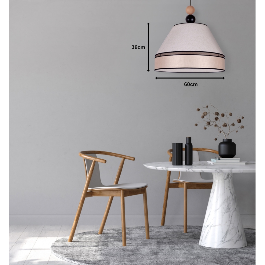 Duolla - Hanglamp aan een koord AVIGNON 1xE27/15W/230V diameter 60 cm beige