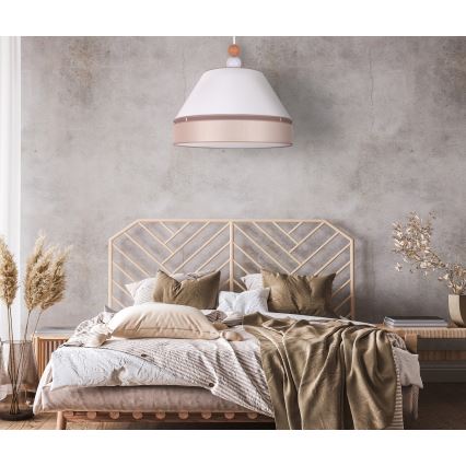 Duolla - Hanglamp aan een koord AVIGNON 1xE27/15W/230V diameter 60 cm wit/beige