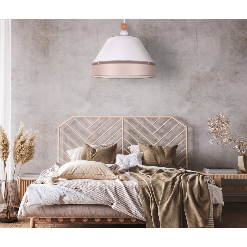 Duolla - Hanglamp aan een koord AVIGNON 1xE27/15W/230V diameter 60 cm wit/beige