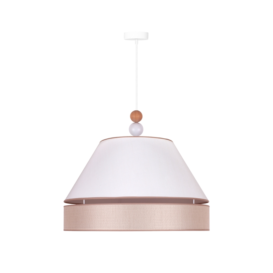 Duolla - Hanglamp aan een koord AVIGNON 1xE27/15W/230V diameter 60 cm wit/beige