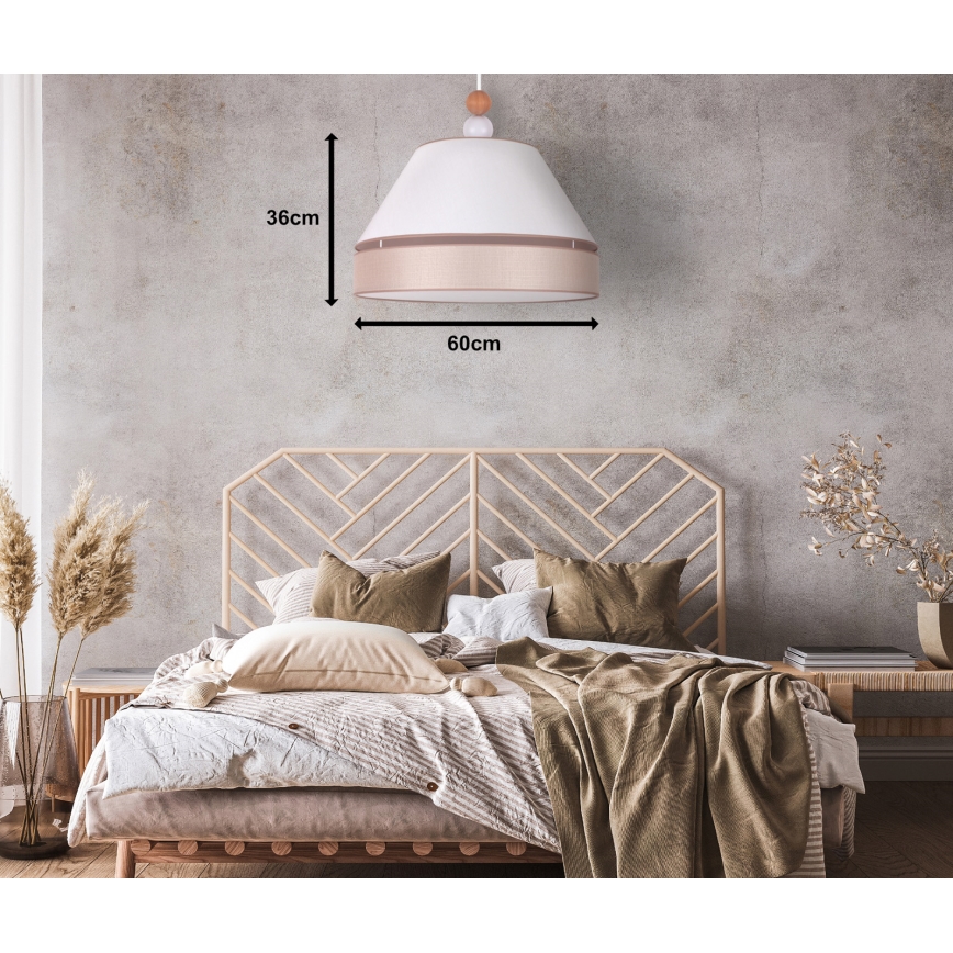 Duolla - Hanglamp aan een koord AVIGNON 1xE27/15W/230V diameter 60 cm wit/beige