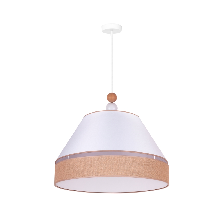 Duolla - Hanglamp aan een koord AVIGNON 1xE27/15W/230V diameter 60 cm wit/bruin