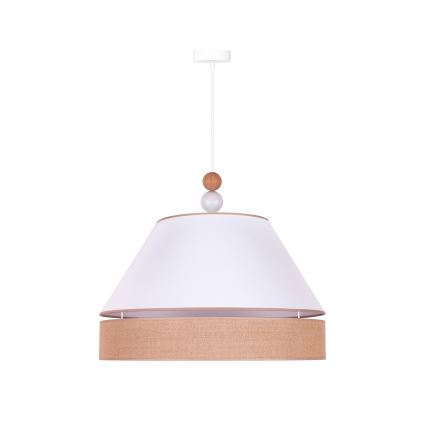 Duolla - Hanglamp aan een koord AVIGNON 1xE27/15W/230V diameter 60 cm wit/bruin