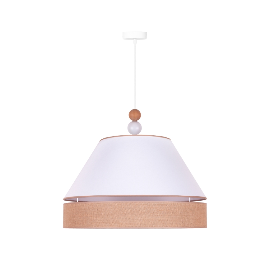 Duolla - Hanglamp aan een koord AVIGNON 1xE27/15W/230V diameter 60 cm wit/bruin