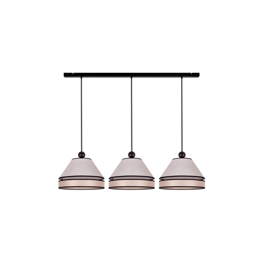 Duolla - Hanglamp aan een koord AVIGNON 3xE27/15W/230V beige