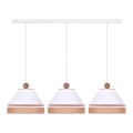 Duolla - Hanglamp aan een koord AVIGNON 3xE27/15W/230V wit/bruin