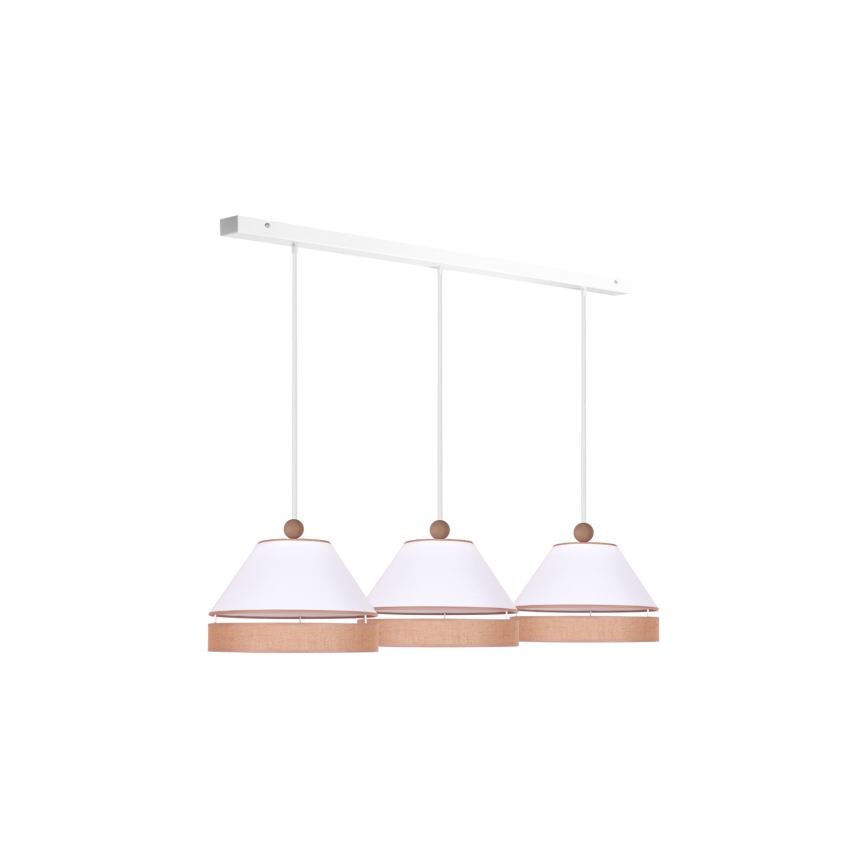 Duolla - Hanglamp aan een koord AVIGNON 3xE27/15W/230V wit/bruin