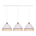 Duolla - Hanglamp aan een koord AVIGNON 3xE27/15W/230V wit/rotan