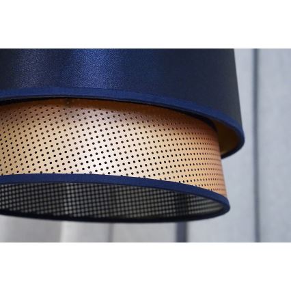 Duolla - Hanglamp aan een koord BELL SHINY 1xE27/15W/230V diameter 25 cm blauw/koper
