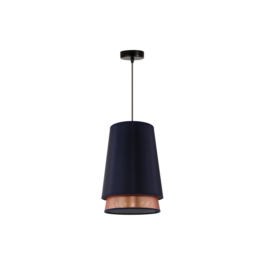 Duolla - Hanglamp aan een koord BELL SHINY 1xE27/15W/230V diameter 25 cm blauw/koper