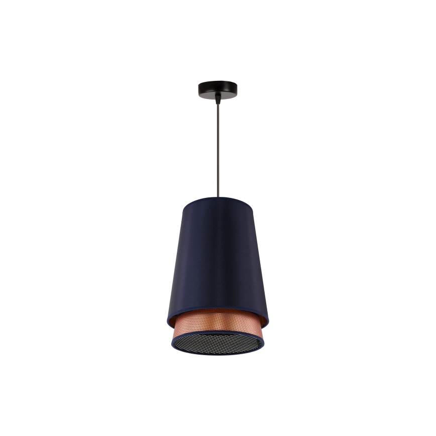 Duolla - Hanglamp aan een koord BELL SHINY 1xE27/15W/230V diameter 25 cm blauw/koper