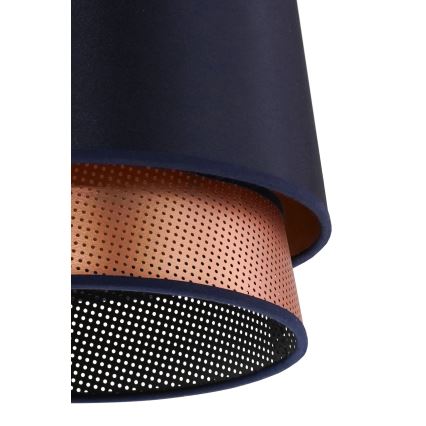 Duolla - Hanglamp aan een koord BELL SHINY 1xE27/15W/230V diameter 25 cm blauw/koper