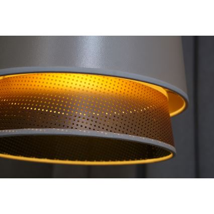 Duolla - Hanglamp aan een koord BELL SHINY 1xE27/15W/230V diameter 25 cm wit/koper