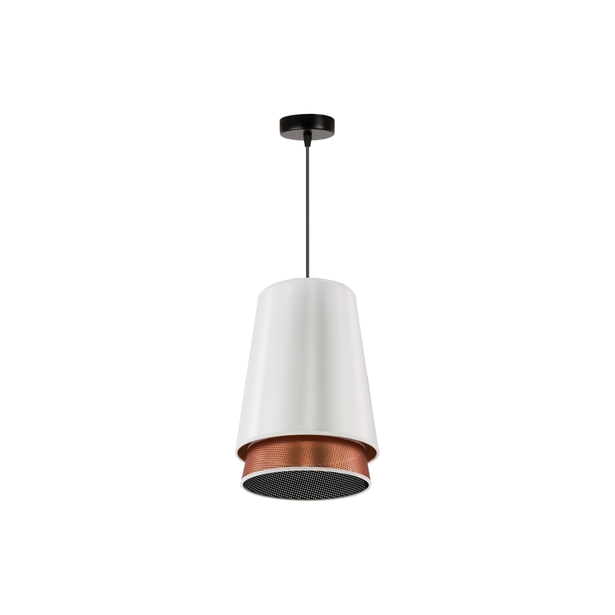 Duolla - Hanglamp aan een koord BELL SHINY 1xE27/15W/230V diameter 25 cm wit/koper