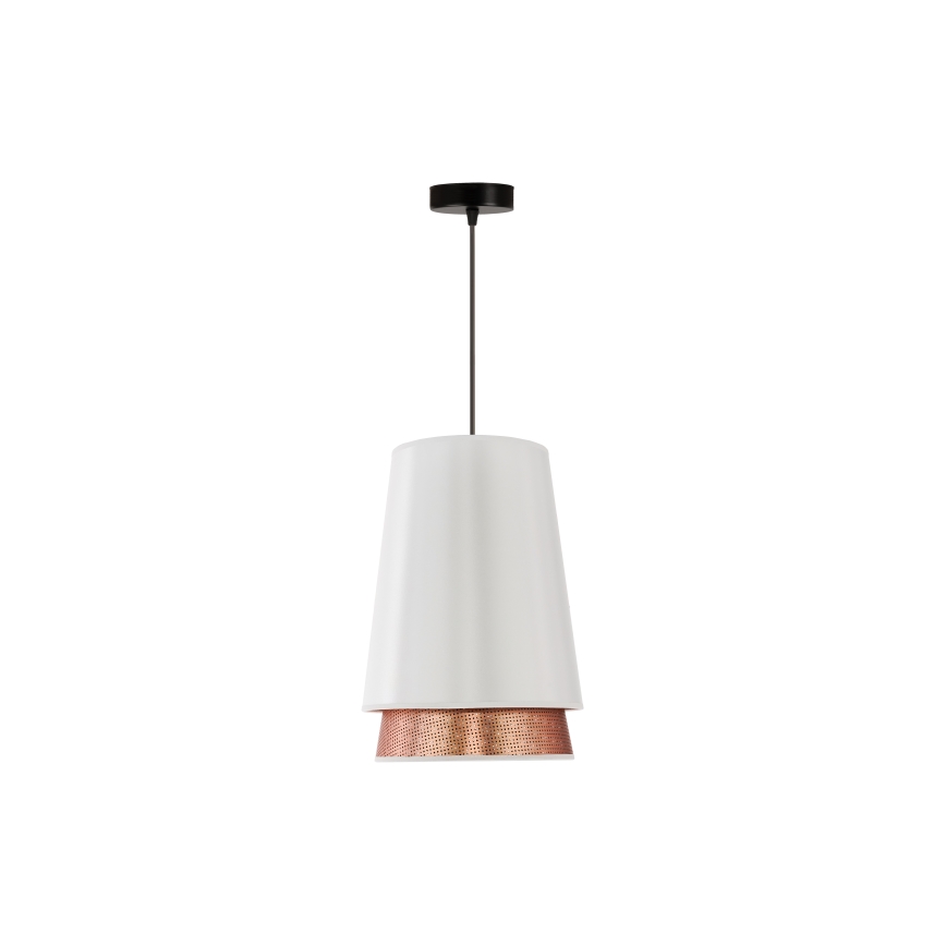 Duolla - Hanglamp aan een koord BELL SHINY 1xE27/15W/230V diameter 25 cm wit/koper