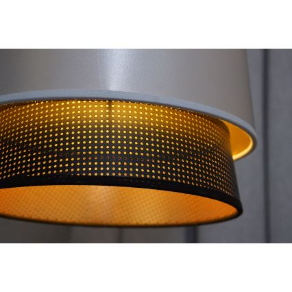 Duolla - Hanglamp aan een koord BELL SHINY 1xE27/15W/230V diameter 25 cm zilver/zwart