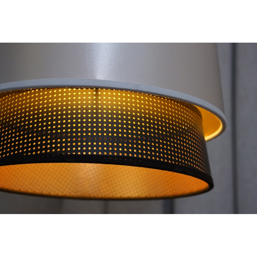 Duolla - Hanglamp aan een koord BELL SHINY 1xE27/15W/230V diameter 25 cm zilver/zwart