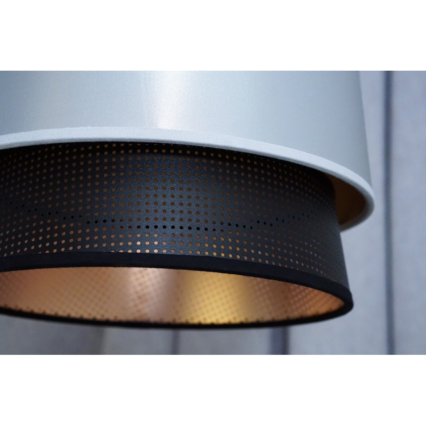 Duolla - Hanglamp aan een koord BELL SHINY 1xE27/15W/230V diameter 25 cm zilver/zwart