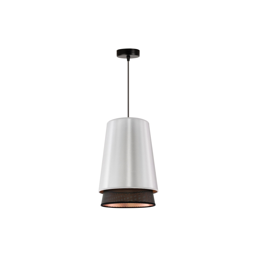 Duolla - Hanglamp aan een koord BELL SHINY 1xE27/15W/230V diameter 25 cm zilver/zwart