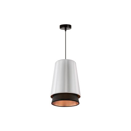 Duolla - Hanglamp aan een koord BELL SHINY 1xE27/15W/230V diameter 25 cm zilver/zwart