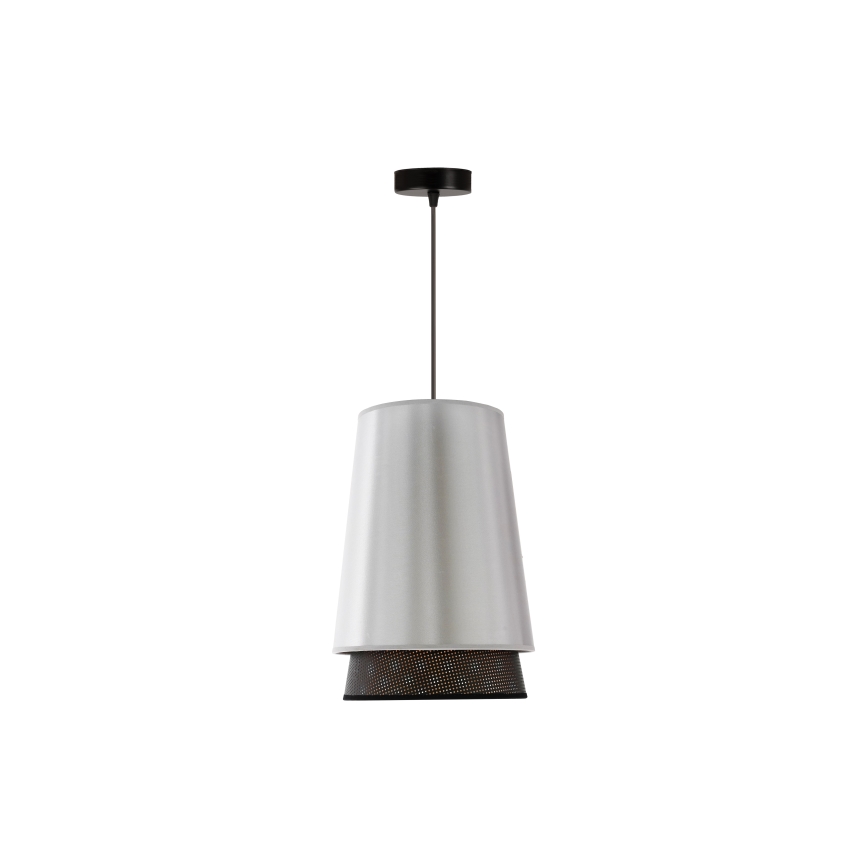 Duolla - Hanglamp aan een koord BELL SHINY 1xE27/15W/230V diameter 25 cm zilver/zwart