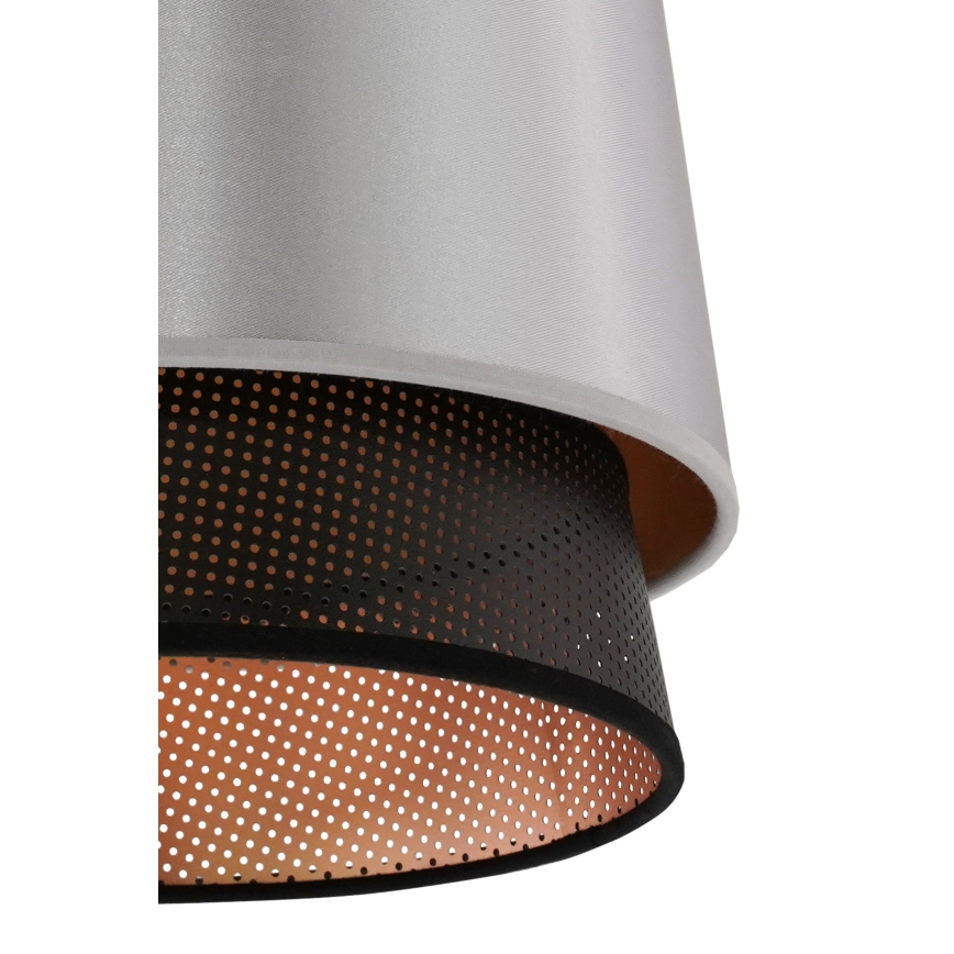 Duolla - Hanglamp aan een koord BELL SHINY 1xE27/15W/230V diameter 25 cm zilver/zwart