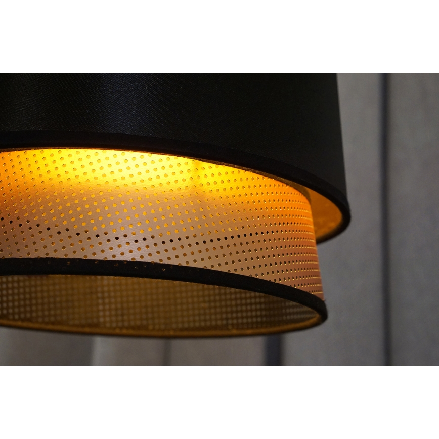 Duolla - Hanglamp aan een koord BELL SHINY 1xE27/15W/230V diameter 25 cm zwart/koper