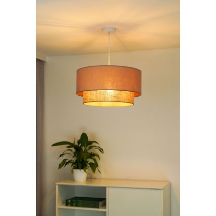 Duolla - Hanglamp aan een koord BOHO 1xE27/15W/230V diameter 45 cm beige/bruin