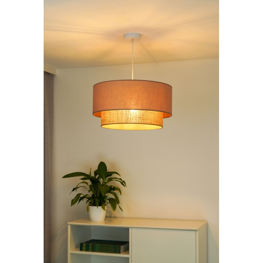 Duolla - Hanglamp aan een koord BOHO 1xE27/15W/230V diameter 45 cm beige/bruin