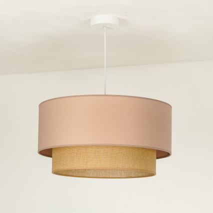 Duolla - Hanglamp aan een koord BOHO 1xE27/15W/230V diameter 45 cm beige/bruin