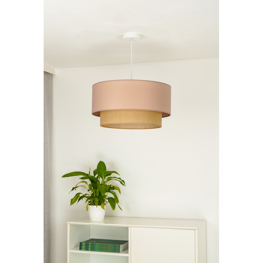 Duolla - Hanglamp aan een koord BOHO 1xE27/15W/230V diameter 45 cm beige/bruin