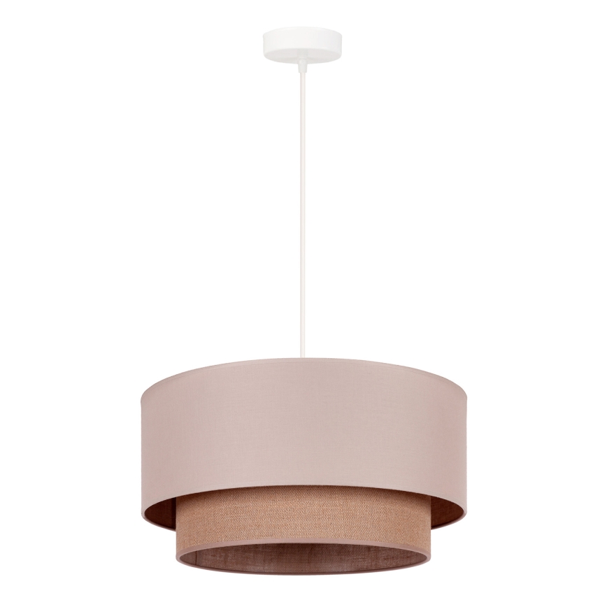Duolla - Hanglamp aan een koord BOHO 1xE27/15W/230V diameter 45 cm beige/bruin