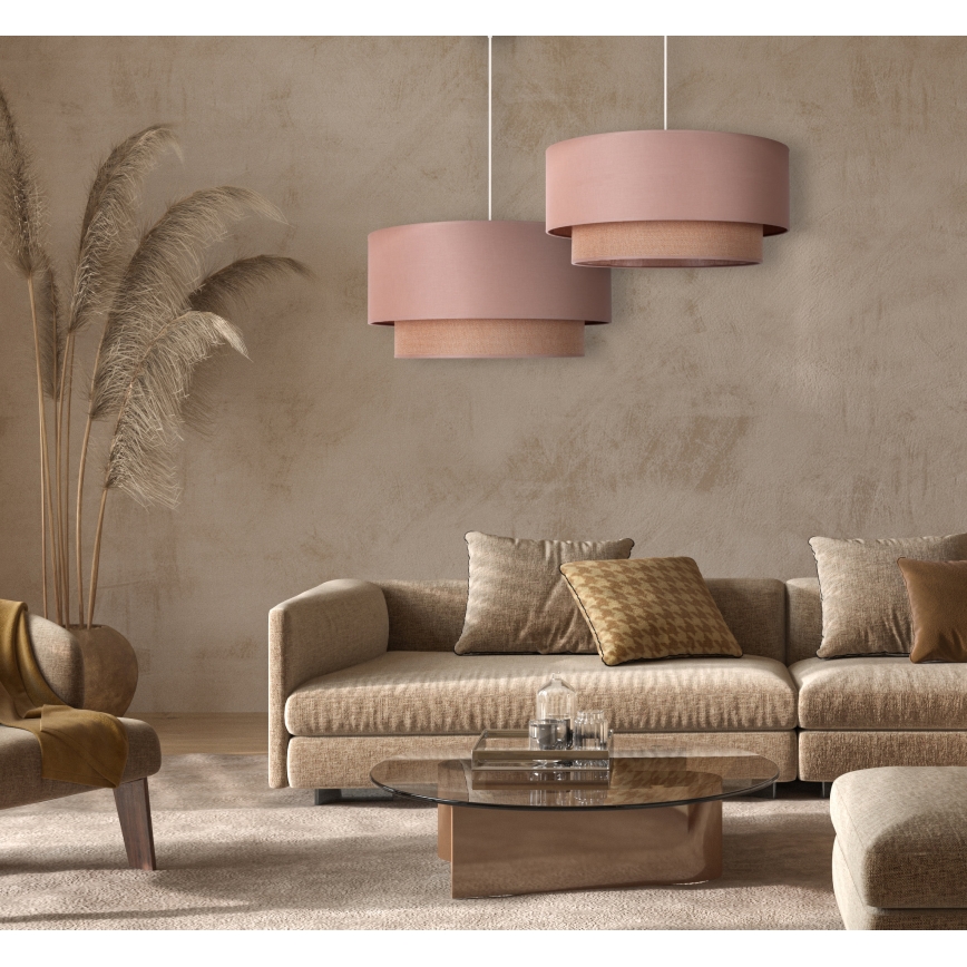 Duolla - Hanglamp aan een koord BOHO 1xE27/15W/230V diameter 45 cm beige/bruin