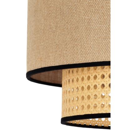 Duolla - Hanglamp aan een koord BOHO 1xE27/15W/230V diameter 45 cm beige/rotan