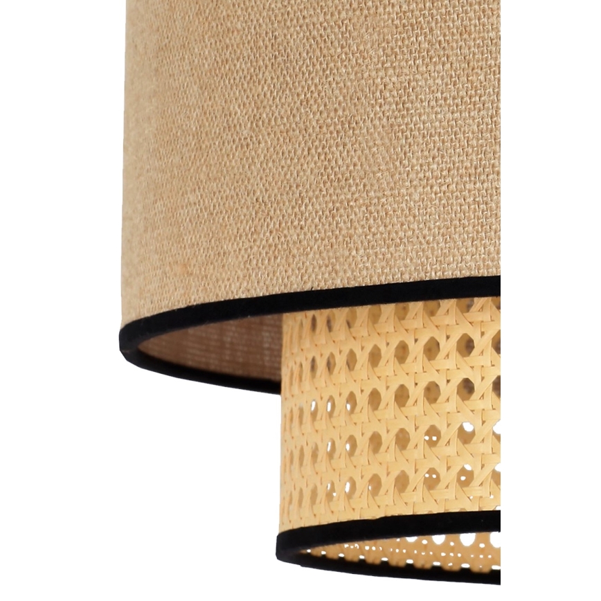Duolla - Hanglamp aan een koord BOHO 1xE27/15W/230V diameter 45 cm beige/rotan