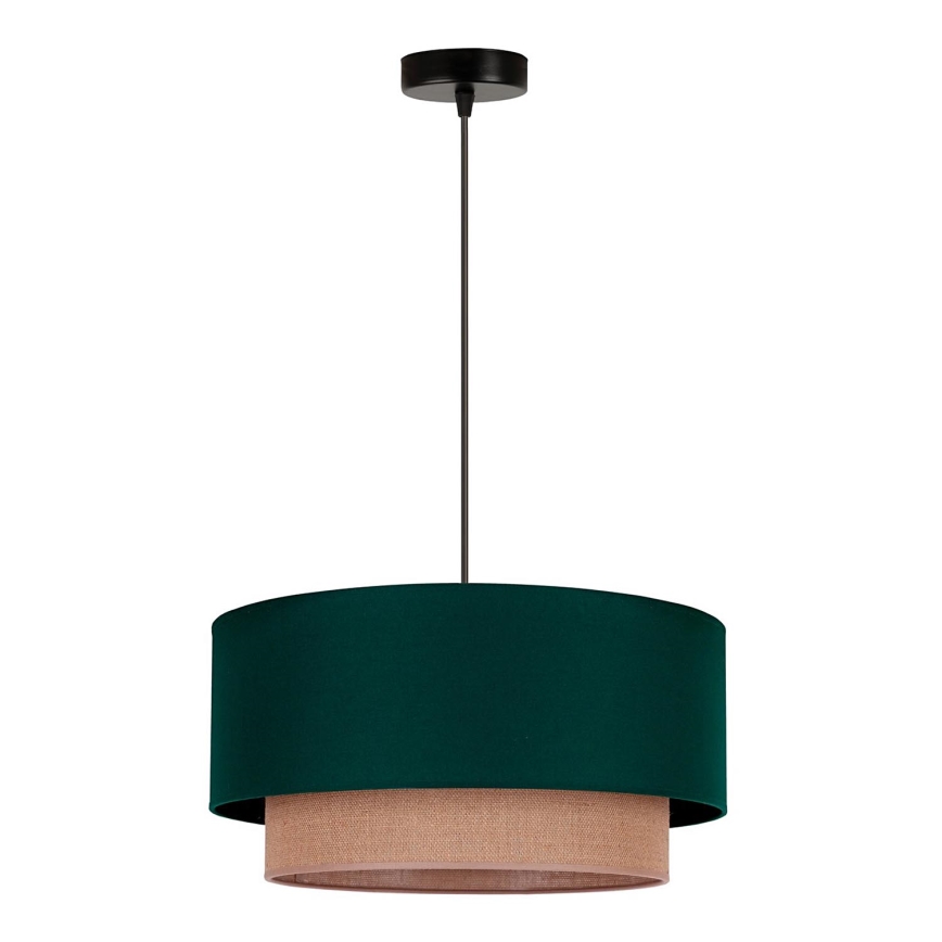 Duolla - Hanglamp aan een koord BOHO 1xE27/15W/230V diameter 45 cm groen/bruin