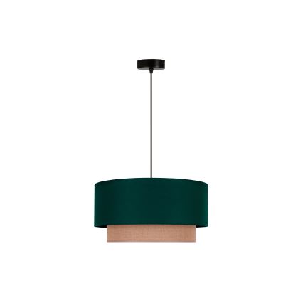 Duolla - Hanglamp aan een koord BOHO 1xE27/15W/230V diameter 45 cm groen/bruin