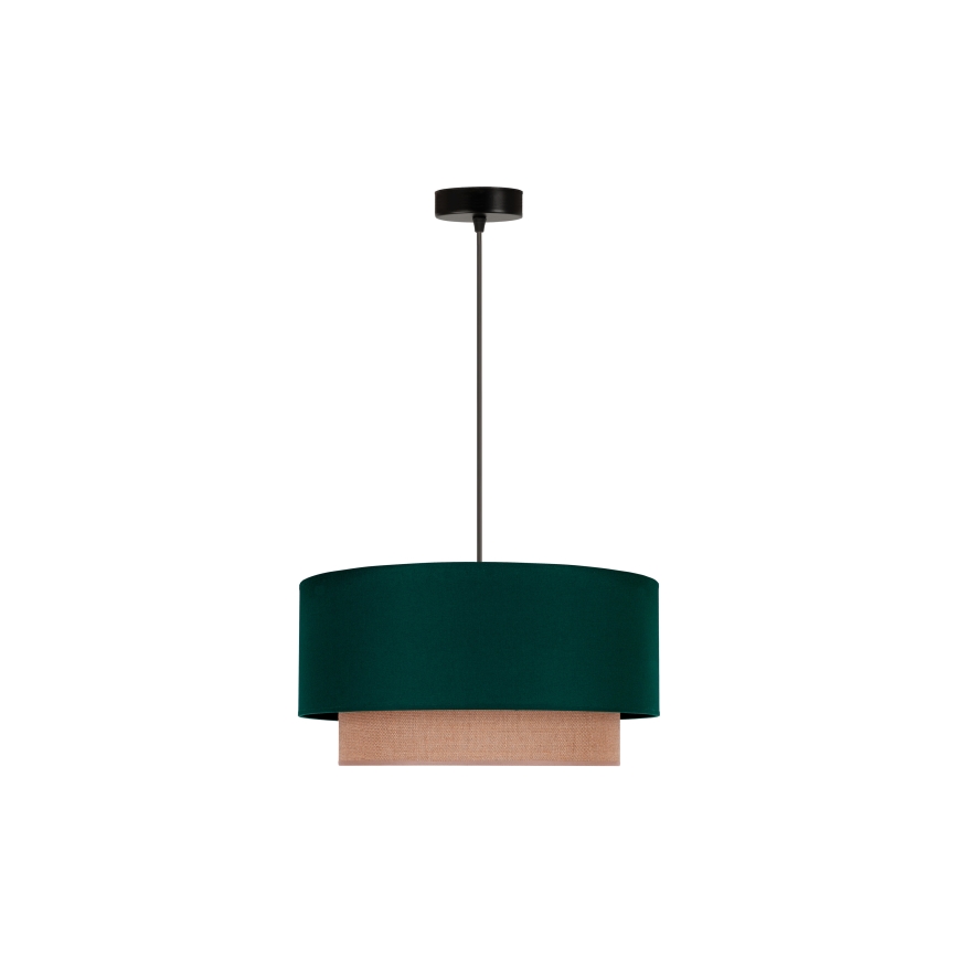 Duolla - Hanglamp aan een koord BOHO 1xE27/15W/230V diameter 45 cm groen/bruin