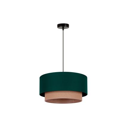 Duolla - Hanglamp aan een koord BOHO 1xE27/15W/230V diameter 45 cm groen/bruin