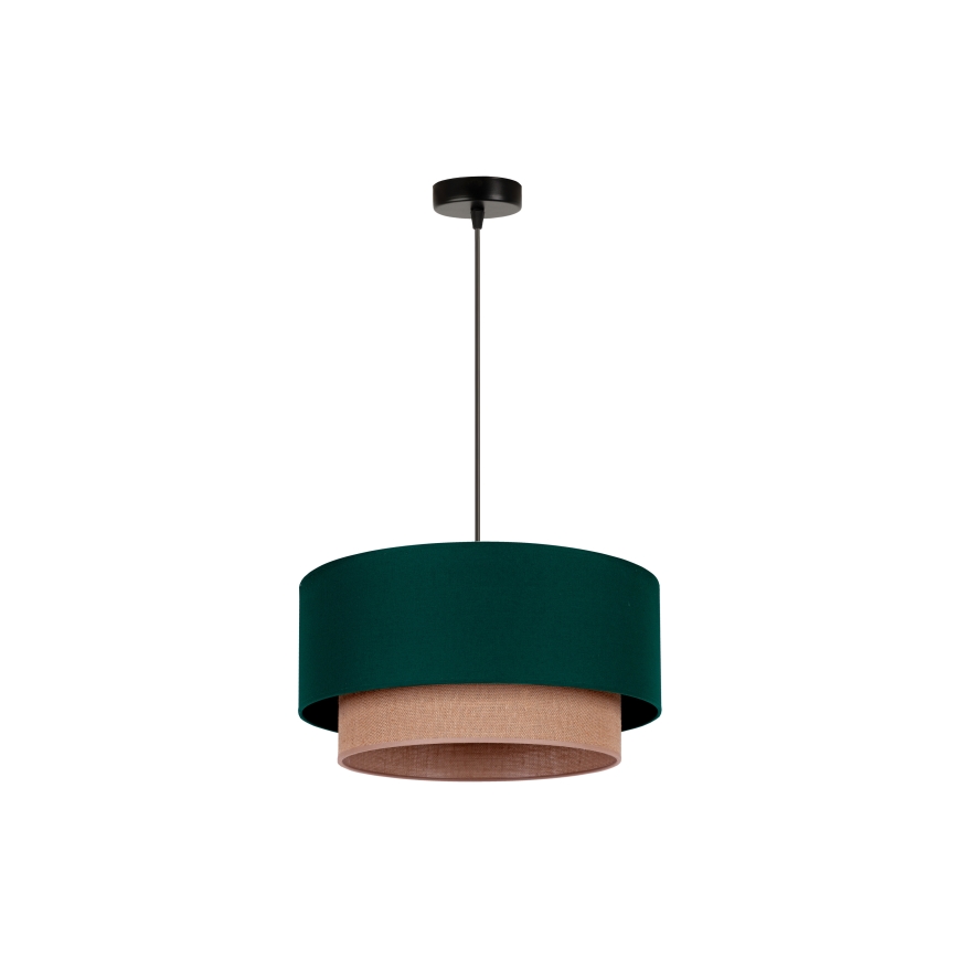Duolla - Hanglamp aan een koord BOHO 1xE27/15W/230V diameter 45 cm groen/bruin