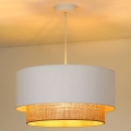 Duolla - Hanglamp aan een koord BOHO 1xE27/15W/230V diameter 45 cm wit/bruin