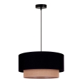 Duolla - Hanglamp aan een koord BOHO 1xE27/15W/230V diameter 45 cm zwart/bruin