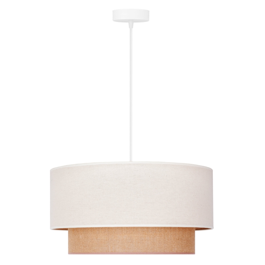 Duolla - Hanglamp aan een koord BOHO 1xE27/40W/230V diameter 45 cm crème/bruin