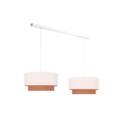 Duolla - Hanglamp aan een koord BOHO 2xE27/15W/230V beige/bruin